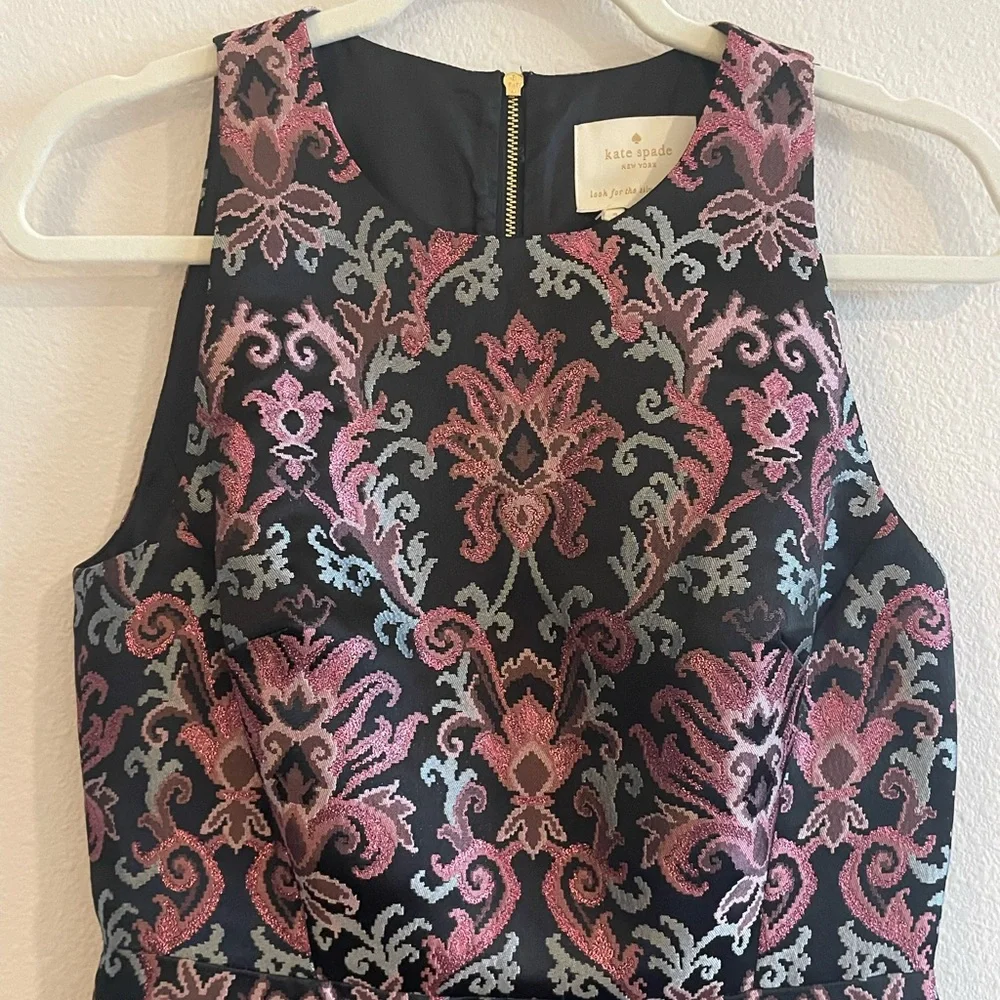 NWT kate spade Mini Dress Tapestry Jacquard Fit-and-Flare Women’s 4 Sleeveless